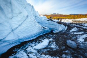 Der Matanuska-Gletscher ist ein beeindruckender Talgletscher in Alaska, USA, etwa 100 Meilen nordöstlich von Anchorage.