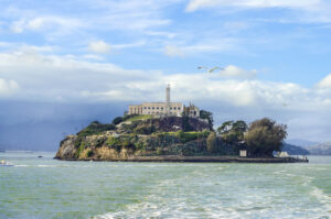 Blick auf die Gefängnisinsel Alcatraz in San Francisco.