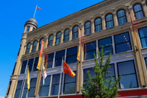 Historische Backsteinfassade des Frazier History Museum in Louisville